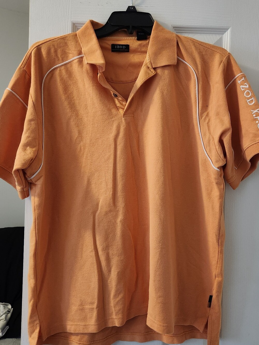 Men's Izod Orange Short-Sleeve Polo with Contrast Piping